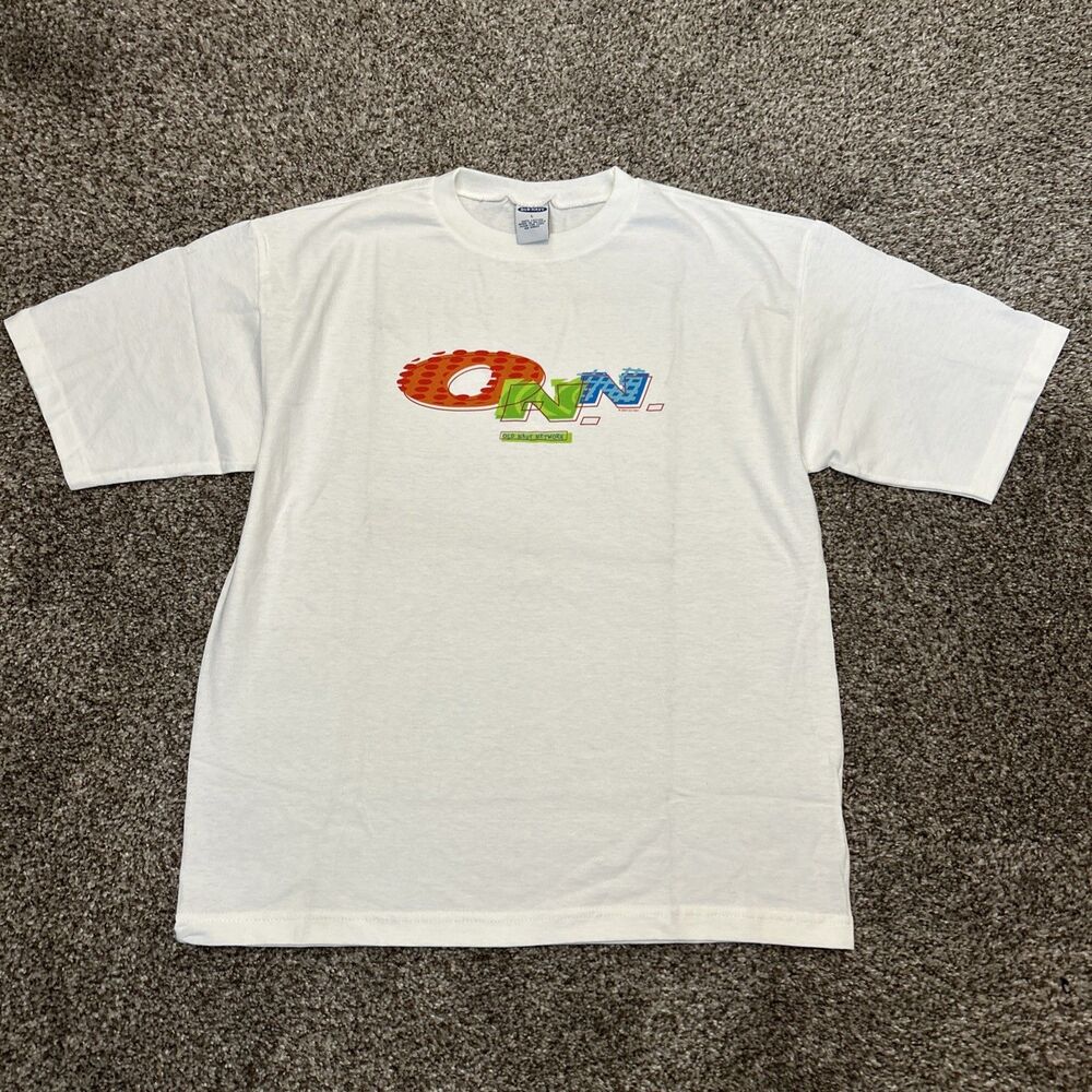 Vintage Y2K Old Navy Network Youth Large White Multicolored Shirt